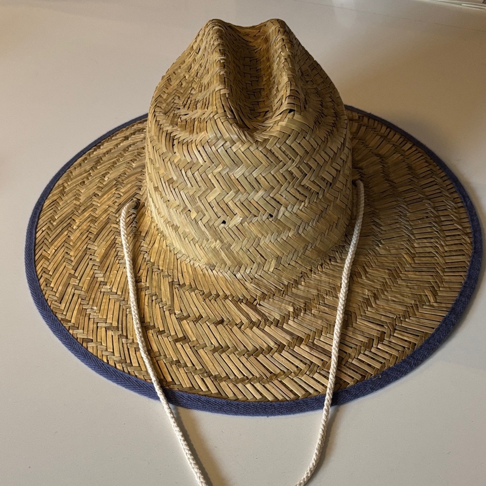 Rip Curl Surfing Straw Sun Hat with Blue Trim